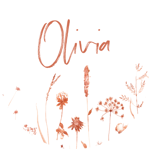 Stijlvolle sluitsticker met wilde roestrode bloemen