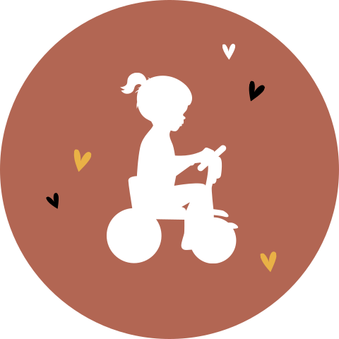 Sluitsticker met silhouet meisje op fietsje
