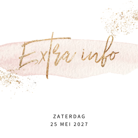 Inlegkaartje blush met gouden spetters