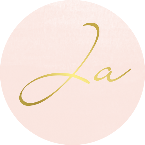 Roze waterverf sticker met 'Ja' in goudfolie