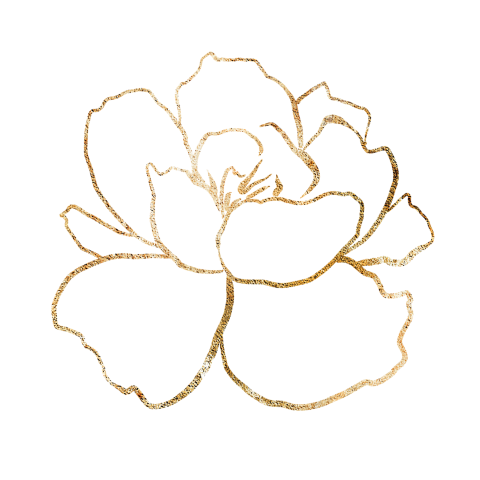 Witte sluitsticker met goudlook bloem