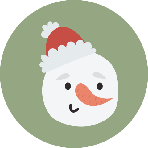 Vrolijke kerstzegel met sneeuwpop