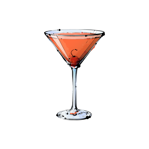 Sluitsticker met cocktailglas