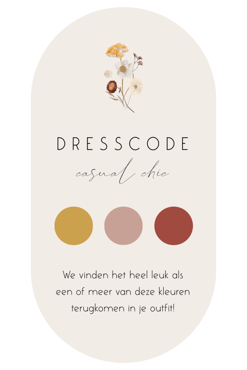 Dresscode inlegkaartje met wilde bloemen