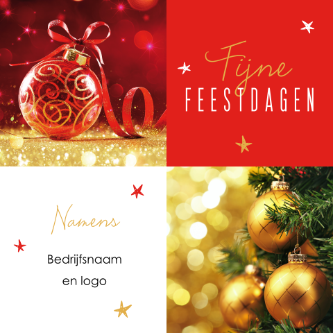 Kerstkaart twee foto's en ruimte voor uw logo