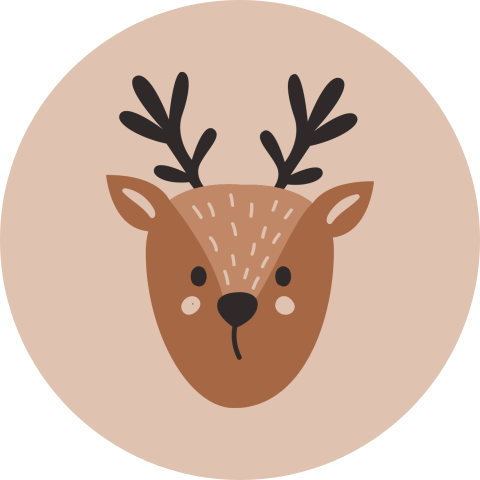 Kerstzegel met hertje