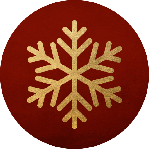 Rode sluitsticker met goudlook sneeuwvlok