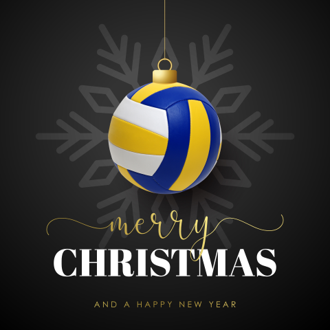 Sportieve kerstkaart met volleybal