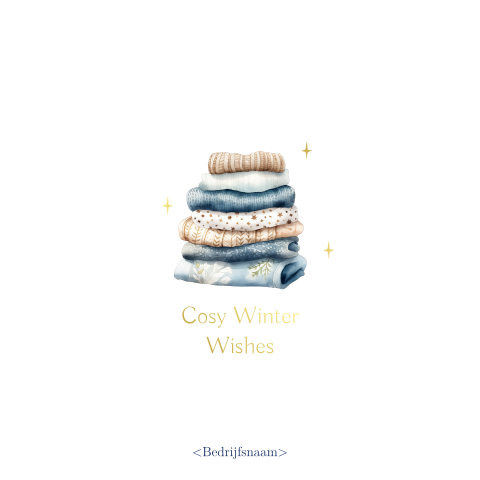 Kerstkaart stapel dekens met Cosy Winter Wishes