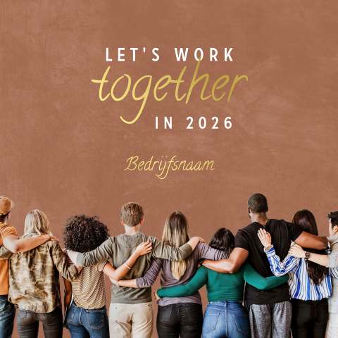 Teamwork kerstkaart met goudfolie