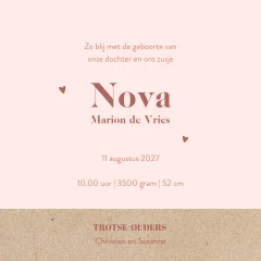 Geboortekaartje met silhouet boom en zusjes