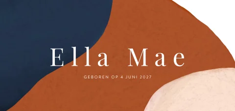 Trendy geboortekaartje meisje met abstracte achtergrond