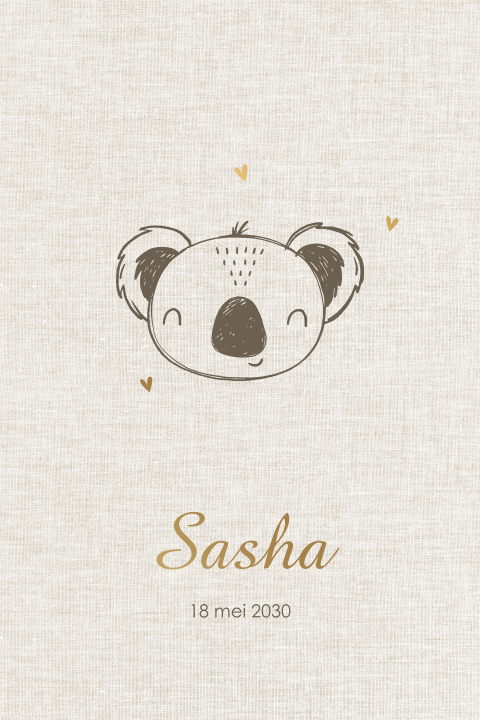 Lief geboortekaartje met koala beertje