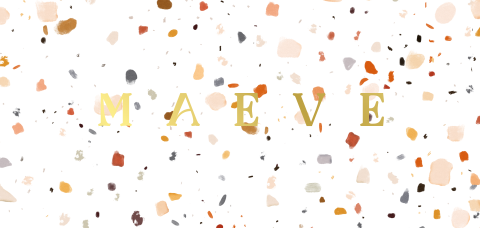 Goudfolie geboortekaartje meisje met terrazzo print