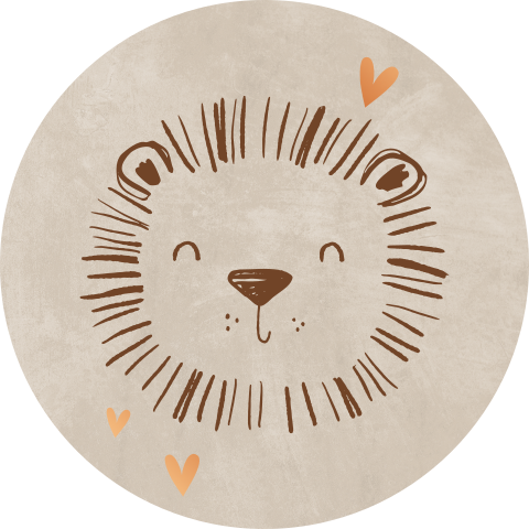 Lieve sluitsticker met leeuwtje
