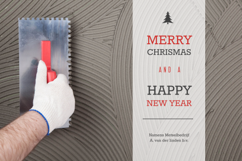 Zakelijke kerstkaart voor een metselaar met raapspaan