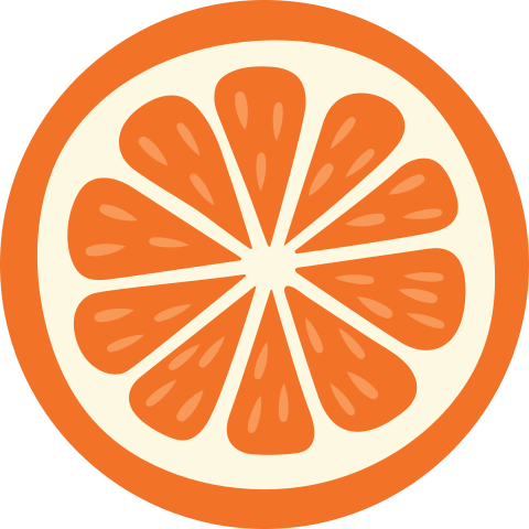 Sluitsticker met een schijfje sinaasappel