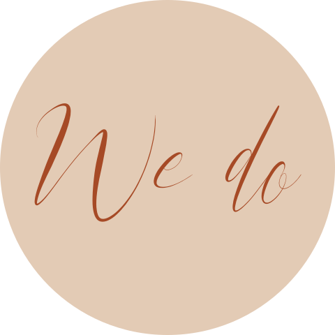 Sluitsticker met We do in roestkleur