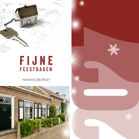 Makelaar kerstkaart met sterren en 2027