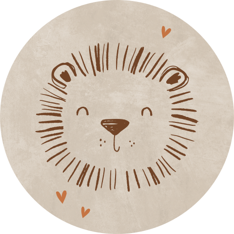 Lieve sluitsticker met leeuwtje
