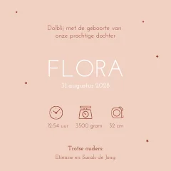 Silhouet geboortekaartje met meisje in hangmat tussen palmbomen