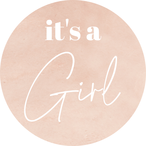 Roze waterverf sluitsticker its a girl