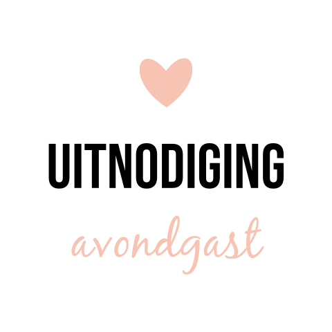 Sluitsticker met roze hartje en uitnodiging avondgast