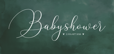 Groene waterverf babyshower uitnodiging met foto