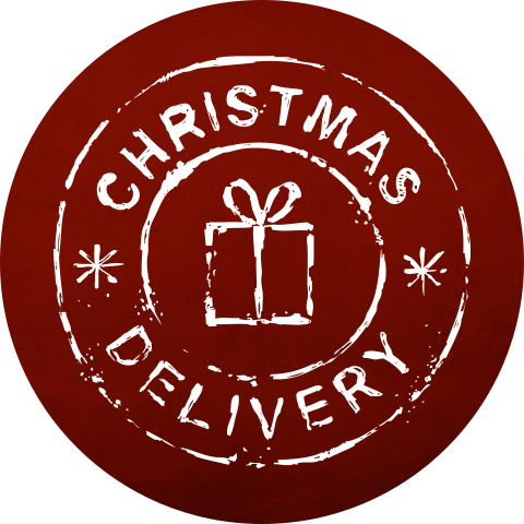 Rode sluitsticker met stempel kerstkado