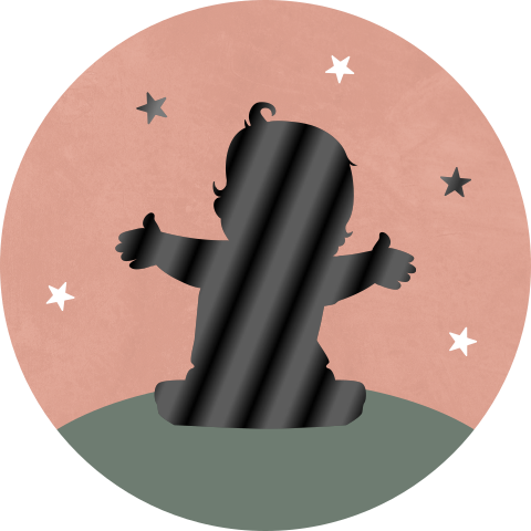 Roze sluitsticker met hoogglans kindje