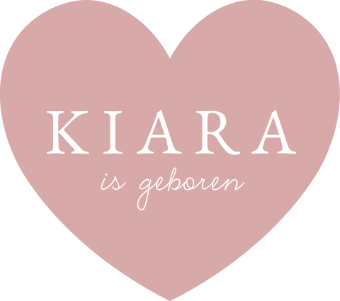 Sluitsticker hartje in roze met naam