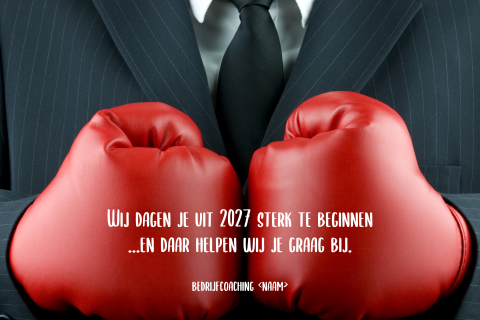 Kerstkaart voor coaching en motivatie met bokshandschoenen