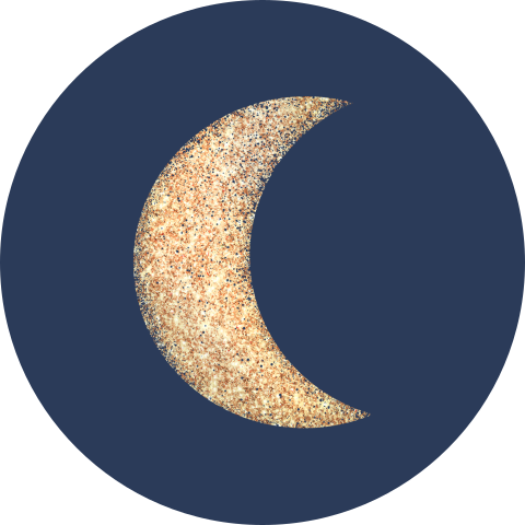 Donkerblauwe sluitsticker met maan