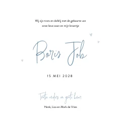 Geboortekaartje met twee getekende beertjes