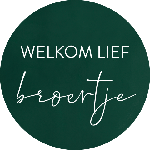 Donkergroene sluitsticker voor een broertje