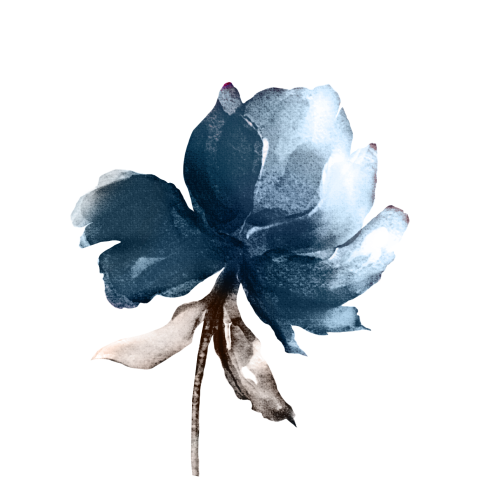 Sluitsticker met blauwe bloem