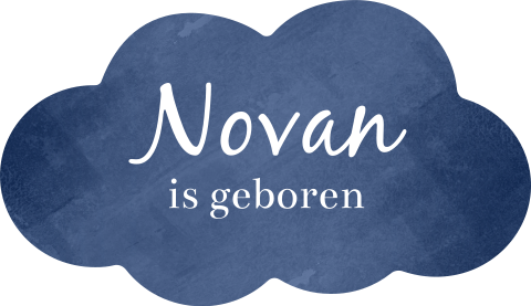 Donkerblauwe sticker in vorm van wolkje