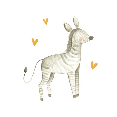 Lieve safari sluitsticker met zebra