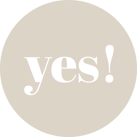 Beige sluitsticker met yes!