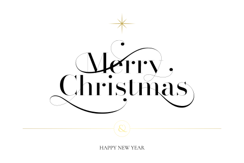 Minimalistische kerstkaart met stijlvolle typografie