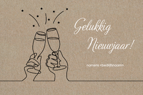 Kraft kerstkaart met online champagneglazen