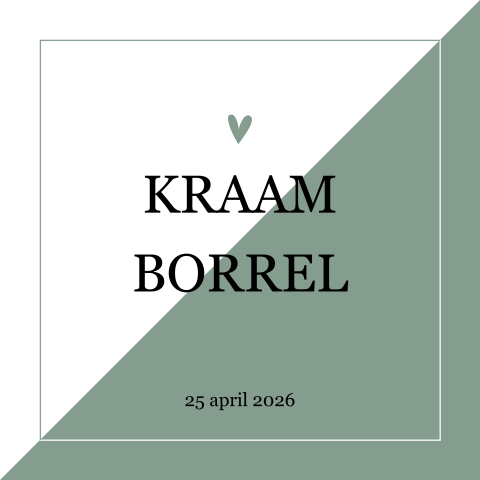 Geometrisch kraamkaartje met groen jongen