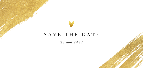 Klassieke save the date kaart met gouden verfstreken
