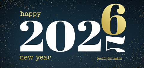 Chique nieuwjaarskaart met 2026 in goudfolie