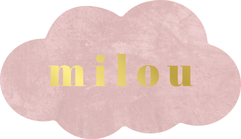 Roze wolkje sticker met goudfolie naam