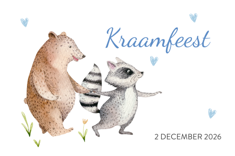 Schattig kraamkaartje met dieren voor een jongen