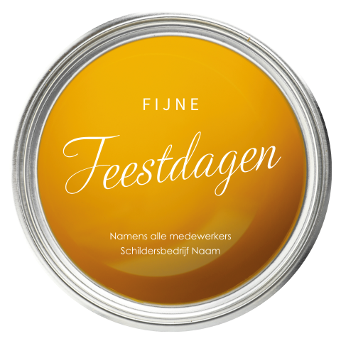 Ronde kerstkaart schilder met verfpot