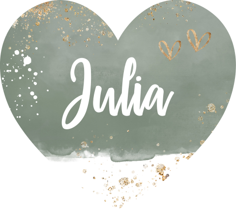 Sluitsticker hartje met groene waterverf