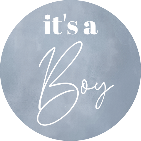 Blauwe waterverf sluitsticker its a boy