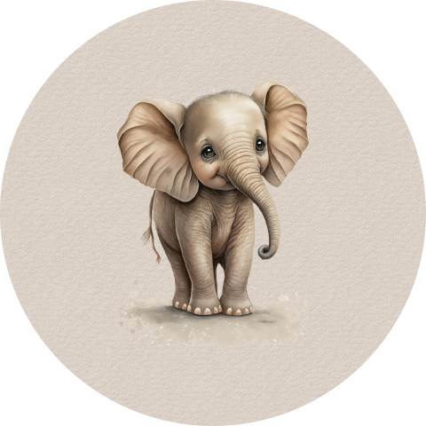 Zand sluitsticker met lief olifantje